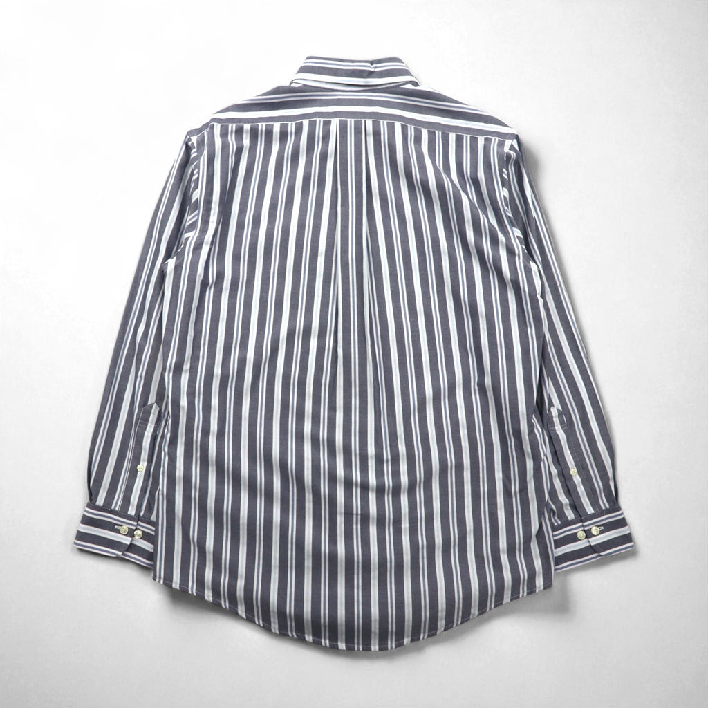 Brooks Brothers REGENT ボタンダウンシャツ L グレー ストライプ ノンアイロン コットン