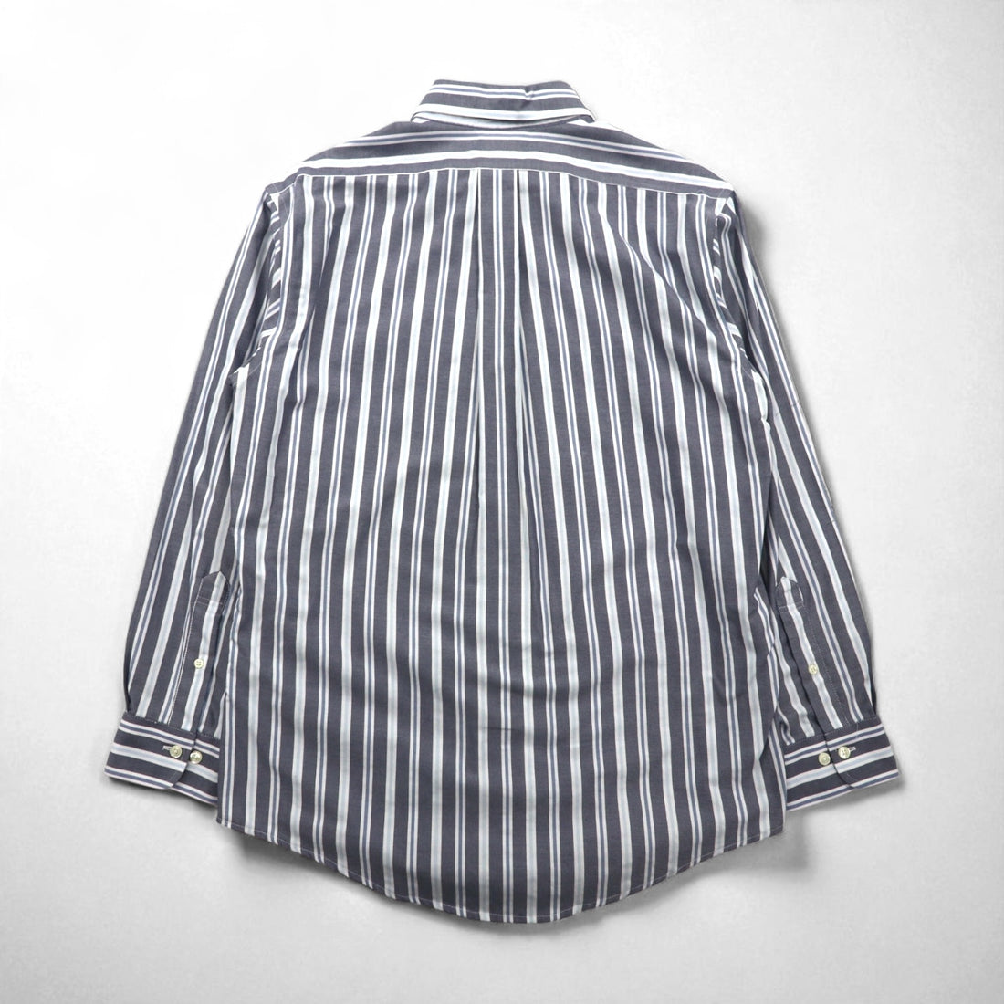 Brooks Brothers REGENT Button-Down Shirt, Size L, Gray, Striped, Non-Iron, Cotton
