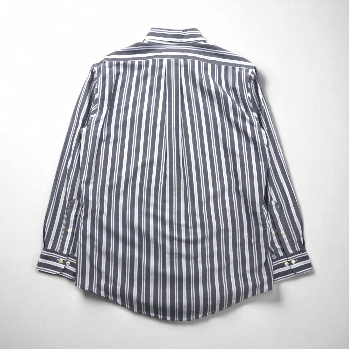 Brooks Brothers REGENT ボタンダウンシャツ L グレー ストライプ ノンアイロン コットン