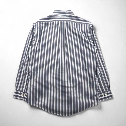 Brooks Brothers REGENT ボタンダウンシャツ L グレー ストライプ ノンアイロン コットン