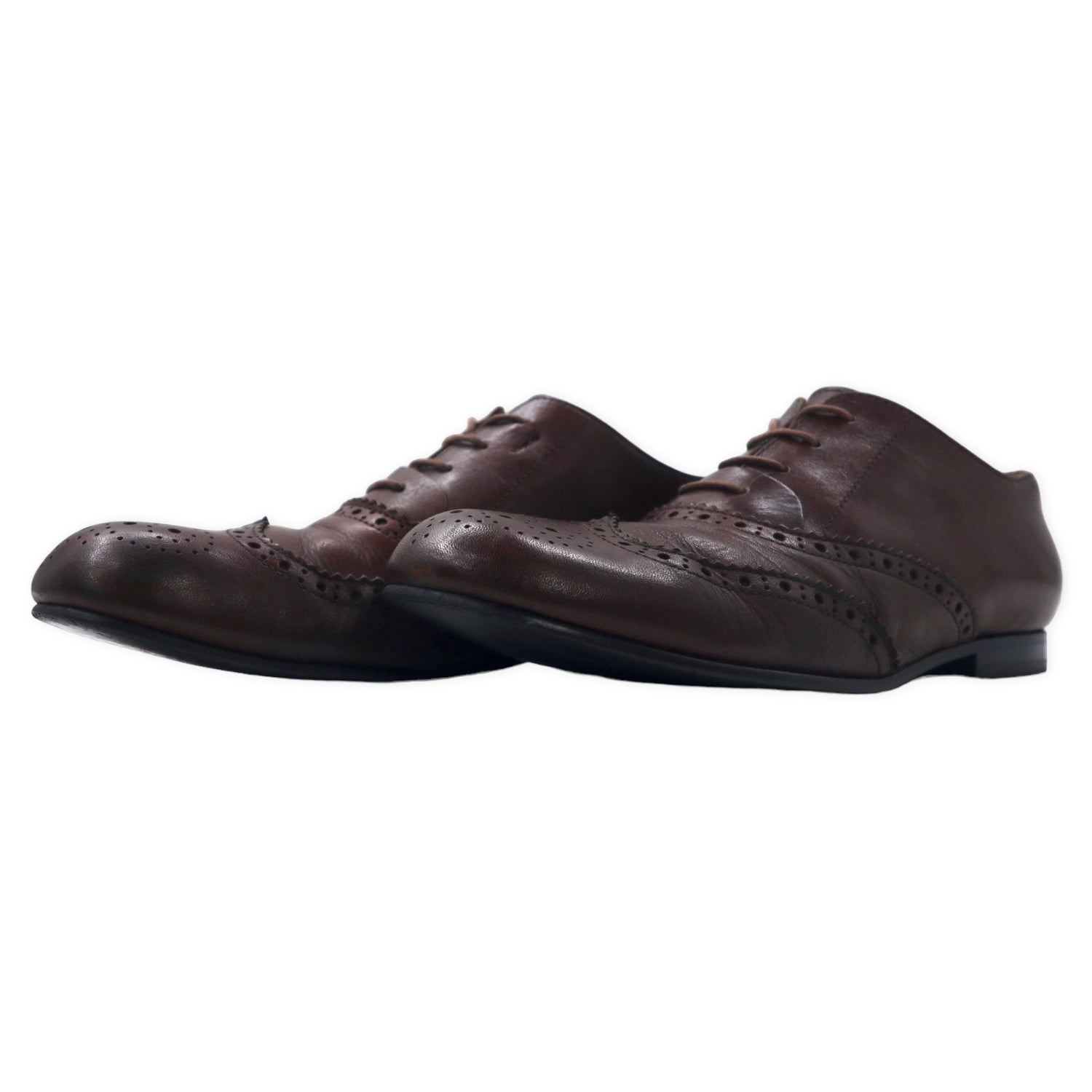TRICOT COMME des GARCONS WING TIP Dress Shoes US7 Brown Leather 