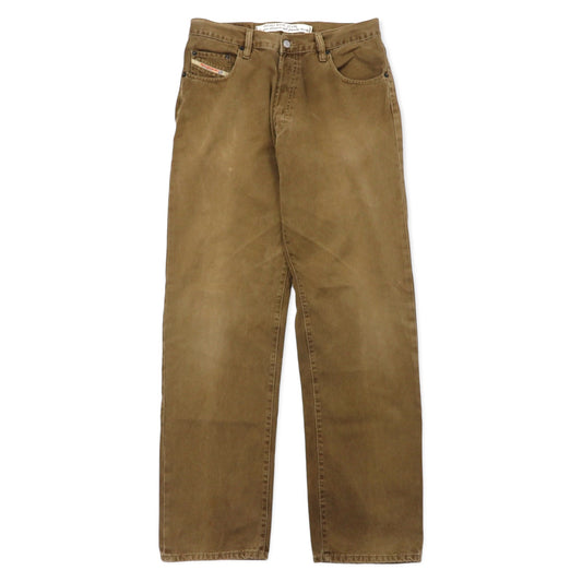 日本然リトテ-古着オンライン-DIESEL イタリア製 ストレートパンツ 34 ブラウン コットン ボタンフライ-DIESEL Italy Made Straight Pants 34 Brown Cotton Button Fly