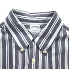 Brooks Brothers REGENT ボタンダウンシャツ L グレー ストライプ ノンアイロン コットン