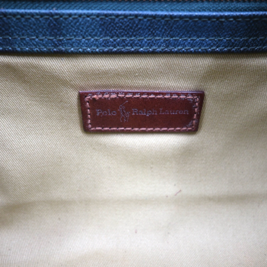 Polo Ralph Lauren ブラックウォッチ ショルダーバッグ グリーン PVC レザー チェック