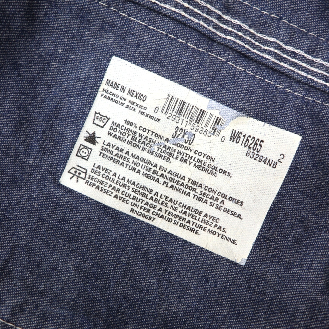 Dickies デニム オーバーオール M インディゴ ブルー INDIGO BIB OVERALL W616265 メキシコ製