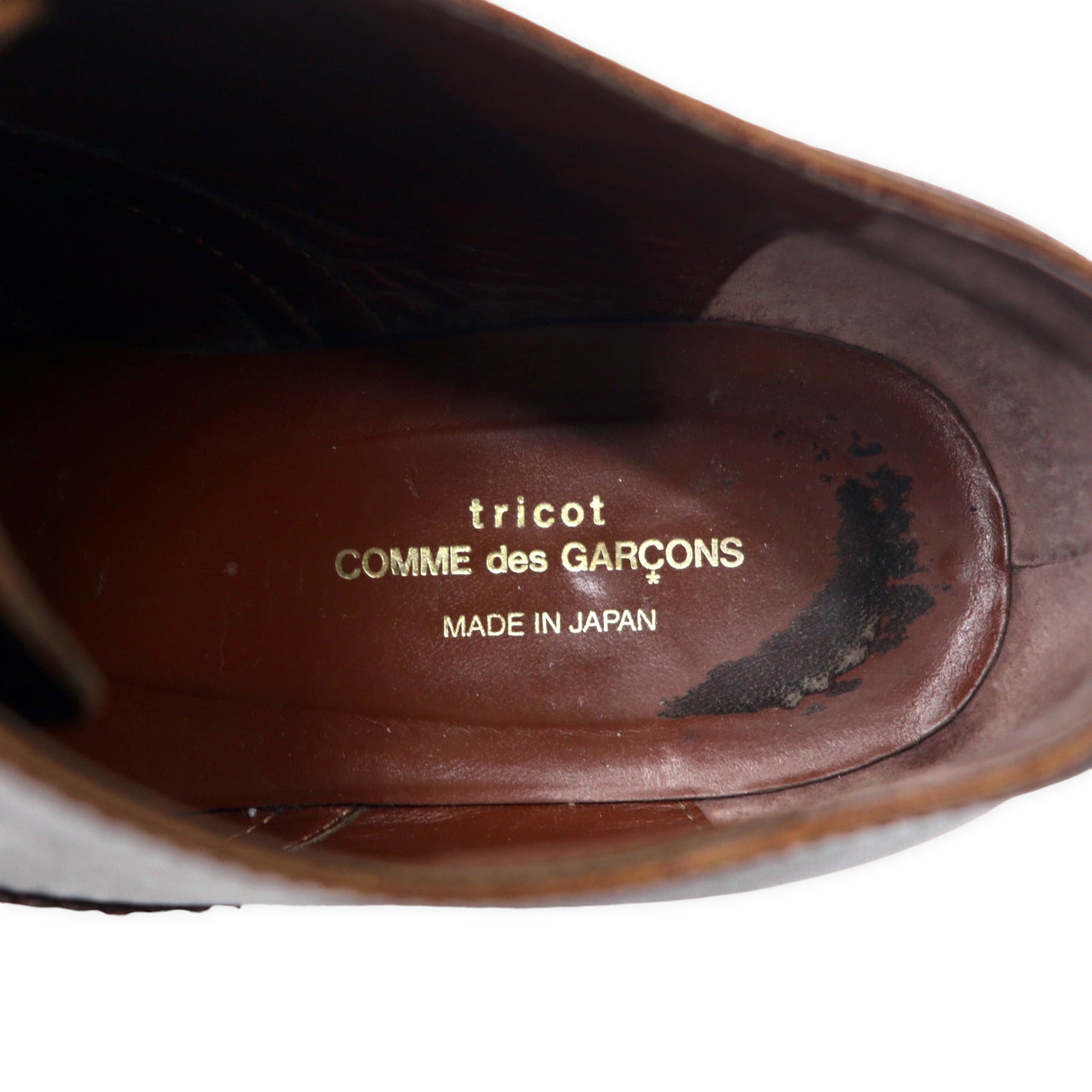 TRICOT COMME des GARCONS WING TIP Dress Shoes US7 Brown Leather 