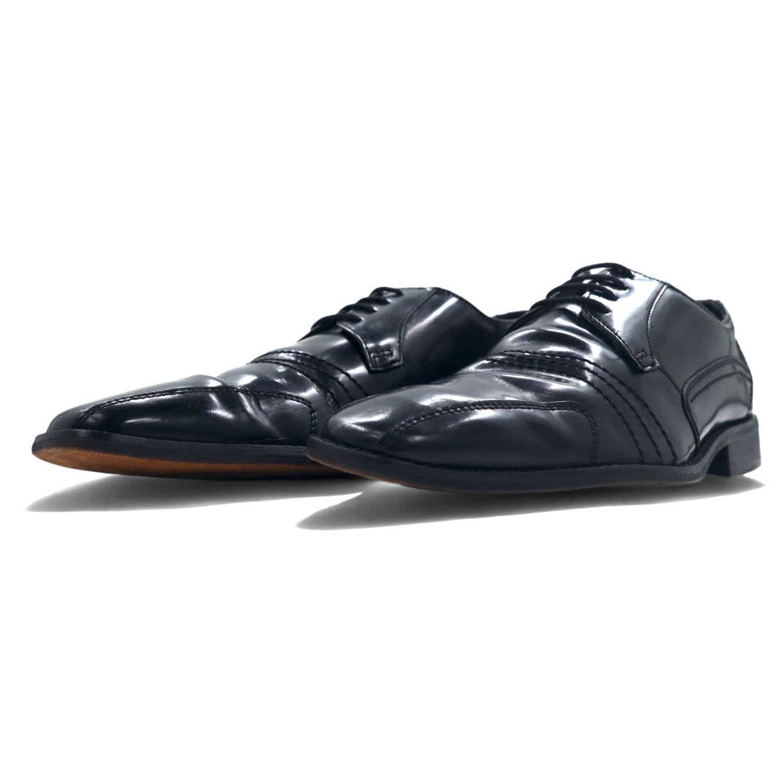 STACY ADAMS Straight Tip Dress Shoes 27.5cm Black Leather Stitching Wingtip 24509
