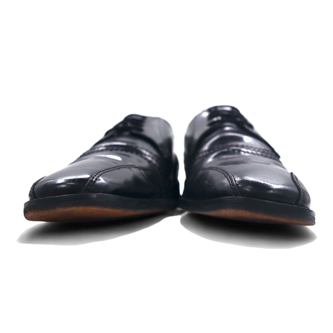 STACY ADAMS Straight Tip Dress Shoes 27.5cm Black Leather Stitching Wingtip 24509