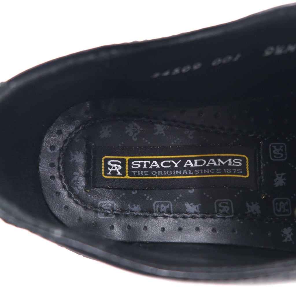 STACY ADAMS Straight Tip Dress Shoes 27.5cm Black Leather Stitching Wingtip 24509