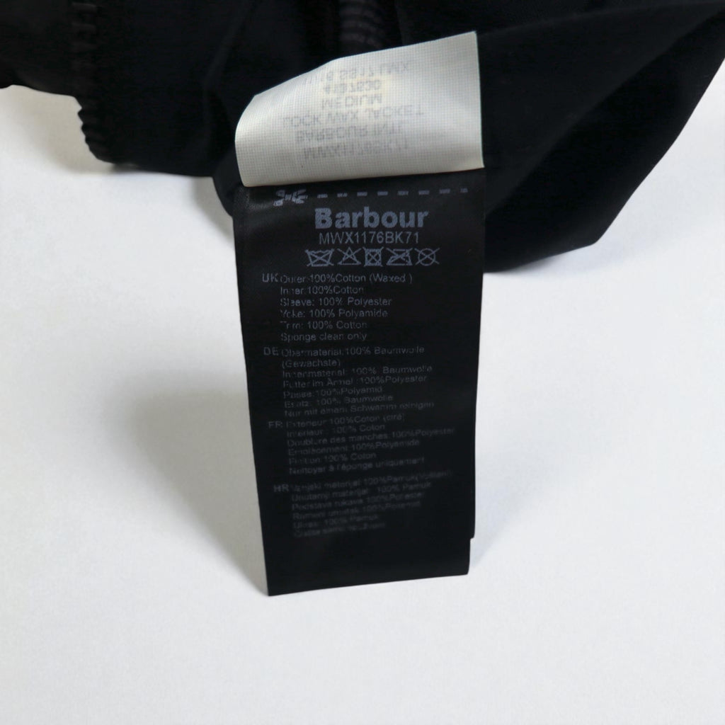 BARBOUR INTERNATIONAL LOCK WAX JACKET, Oiled Motorcycle Jacket, Size M, Black, Double Zip, MWX1176BK71