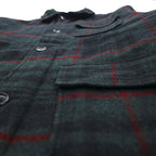 Woolrich 90年代 USA製 メルトンカバーオール ウールジャケット L ブラックウォッチ グリーン チェック 中綿 キルティングライナー