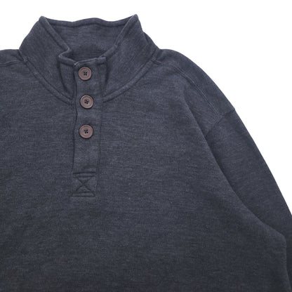 Eddie Bauer Half Button Sweatshirt XL Grey Cotton