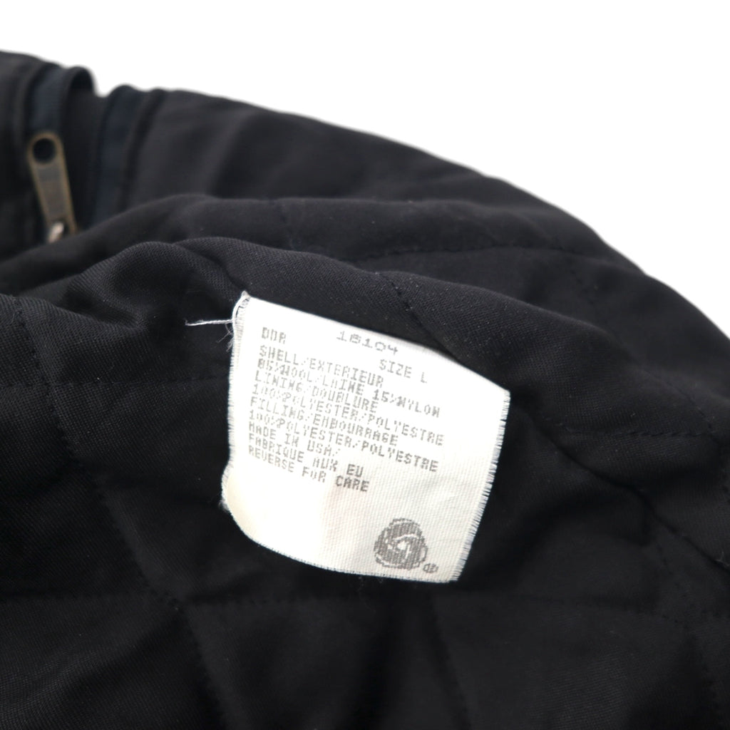 Woolrich 90年代 USA製 メルトンカバーオール ウールジャケット L ブラックウォッチ グリーン チェック 中綿 キルティングライナー