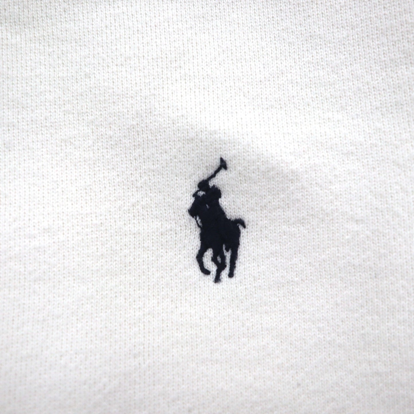 Polo by Ralph Lauren 90s Reverse Weave V-Neck Sweatshirt, Size M, White, Fleece-Lined, Small Pony Embroidery