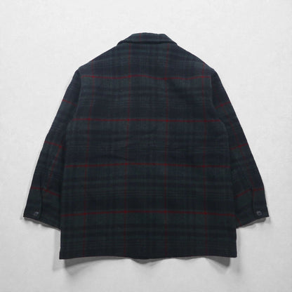 Woolrich 90年代 USA製 メルトンカバーオール ウールジャケット L ブラックウォッチ グリーン チェック 中綿 キルティングライナー