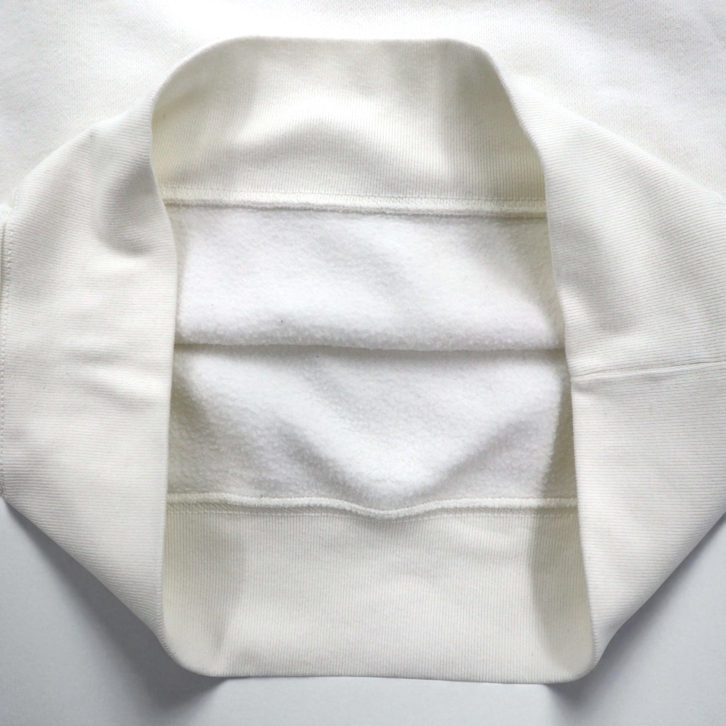 Polo by Ralph Lauren 90s Reverse Weave V-Neck Sweatshirt, Size M, White, Fleece-Lined, Small Pony Embroidery