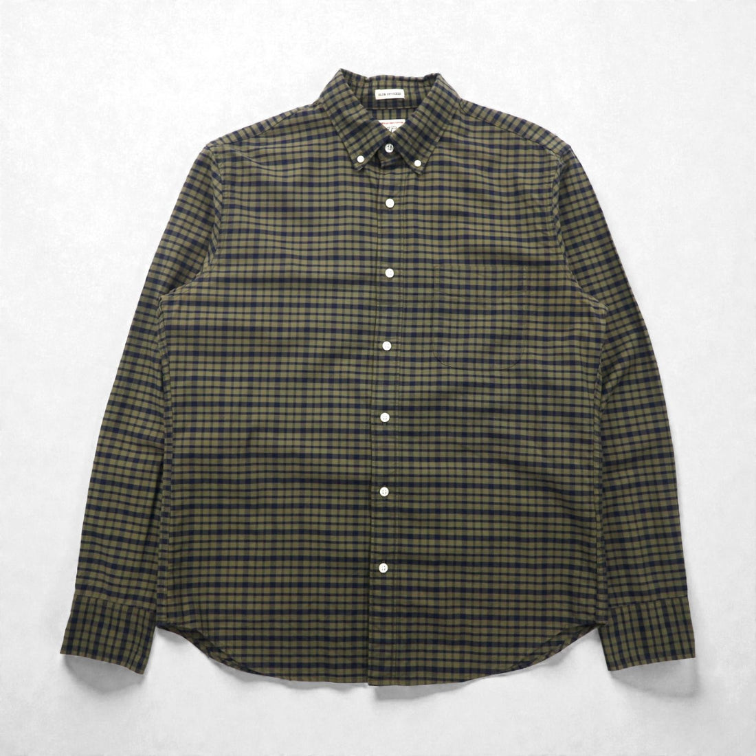 J.CREW American Pima Cotton Button Down Shirt, Size M, Khaki Check, Chest Pocket, Slim, Untucked
