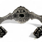 Vintage Silver Bangle Vintage Flare Floral Turquoise Bangle 925 A&amp;A Gothic