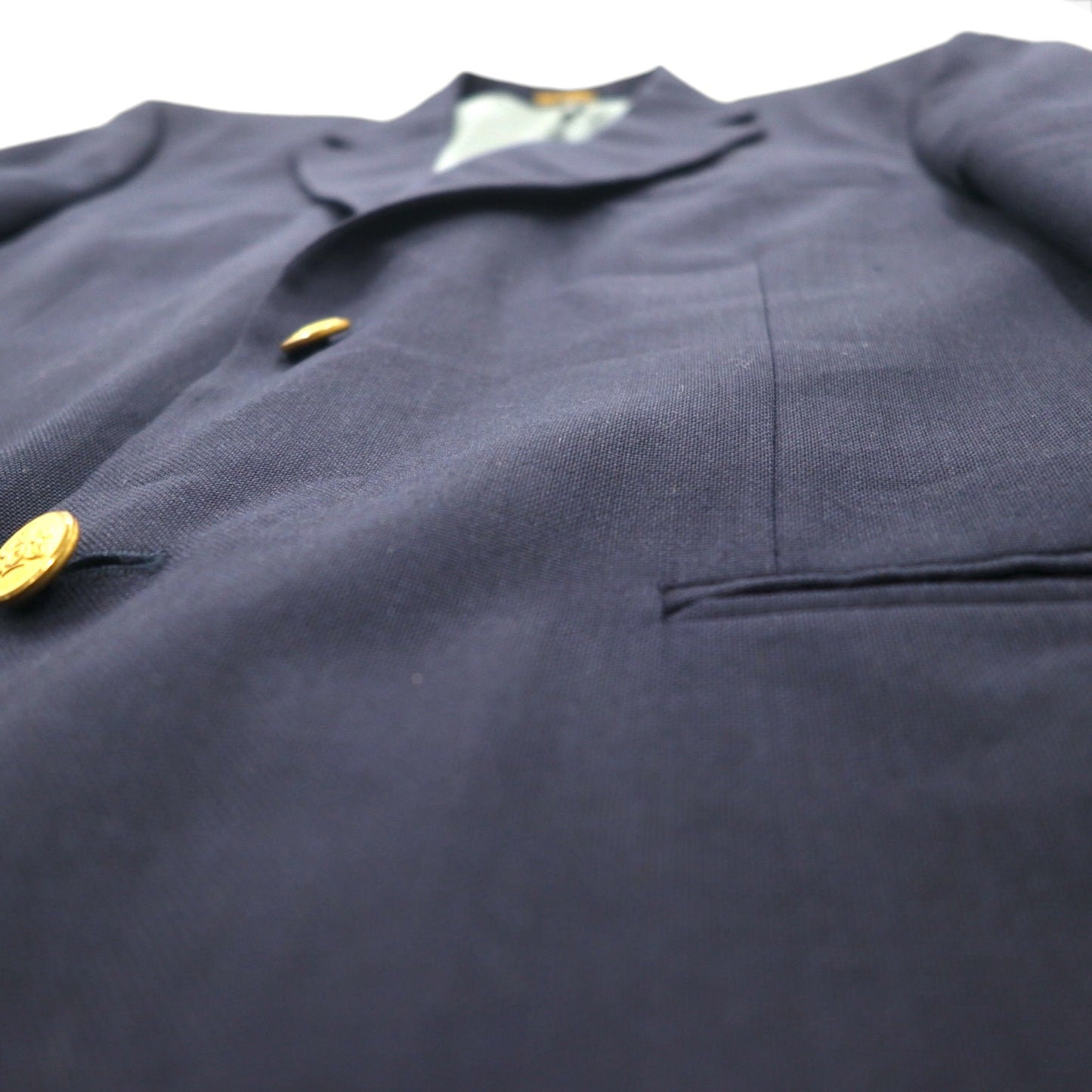 Stafford Navy Blazer, 2B, Tailored Jacket, Size L, Navy, Gold Buttons