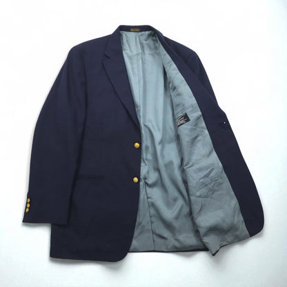Stafford Navy Blazer, 2B, Tailored Jacket, Size L, Navy, Gold Buttons