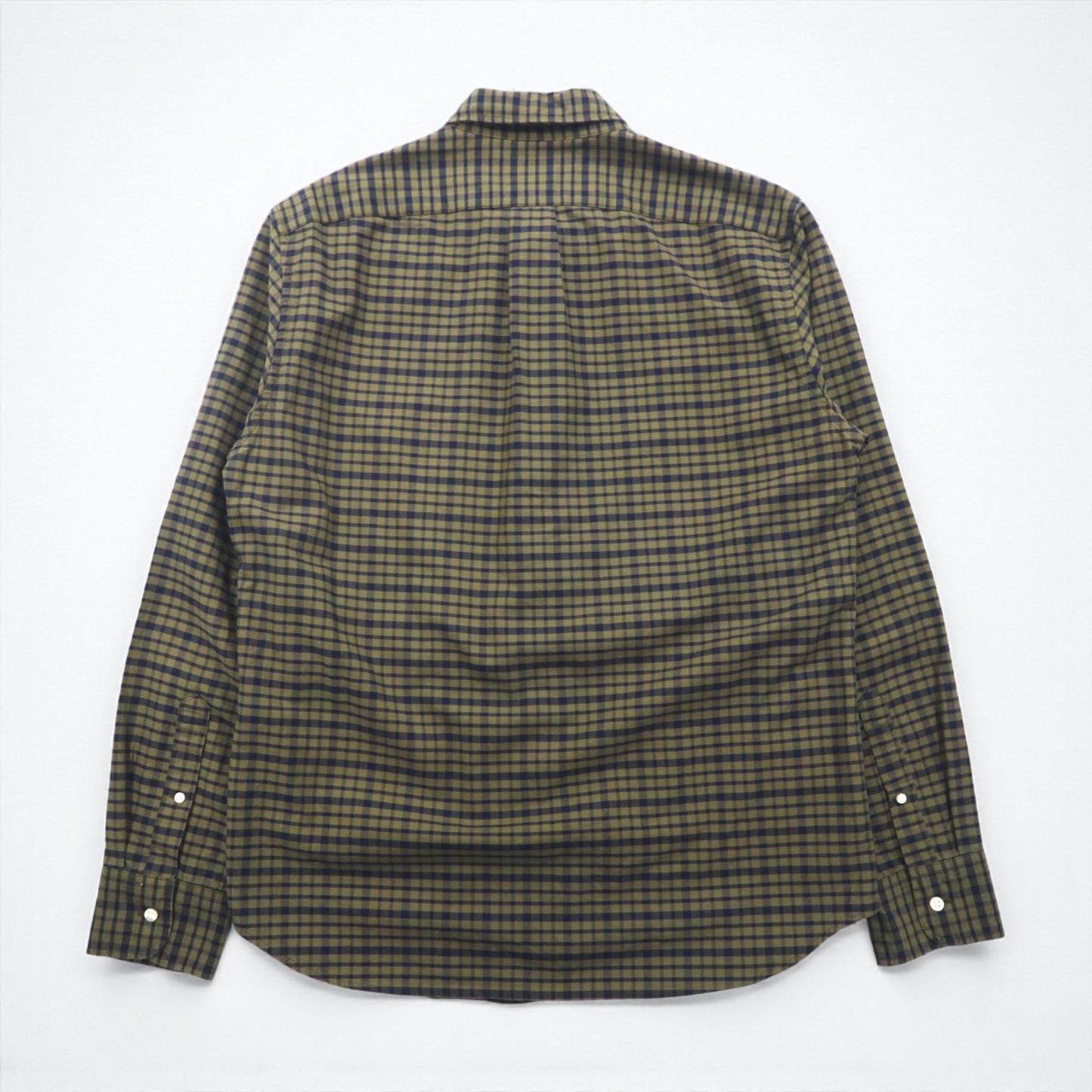 J.CREW アメリカンピマコットン ボタンダウン シャツ M カーキ チェック 胸ポケット SLIM UNTUCKED