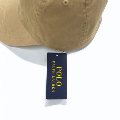 POLO RALPH LAUREN 6パネルキャップ 53cm ベージュ コットン スモールポニー刺繍 未使用品