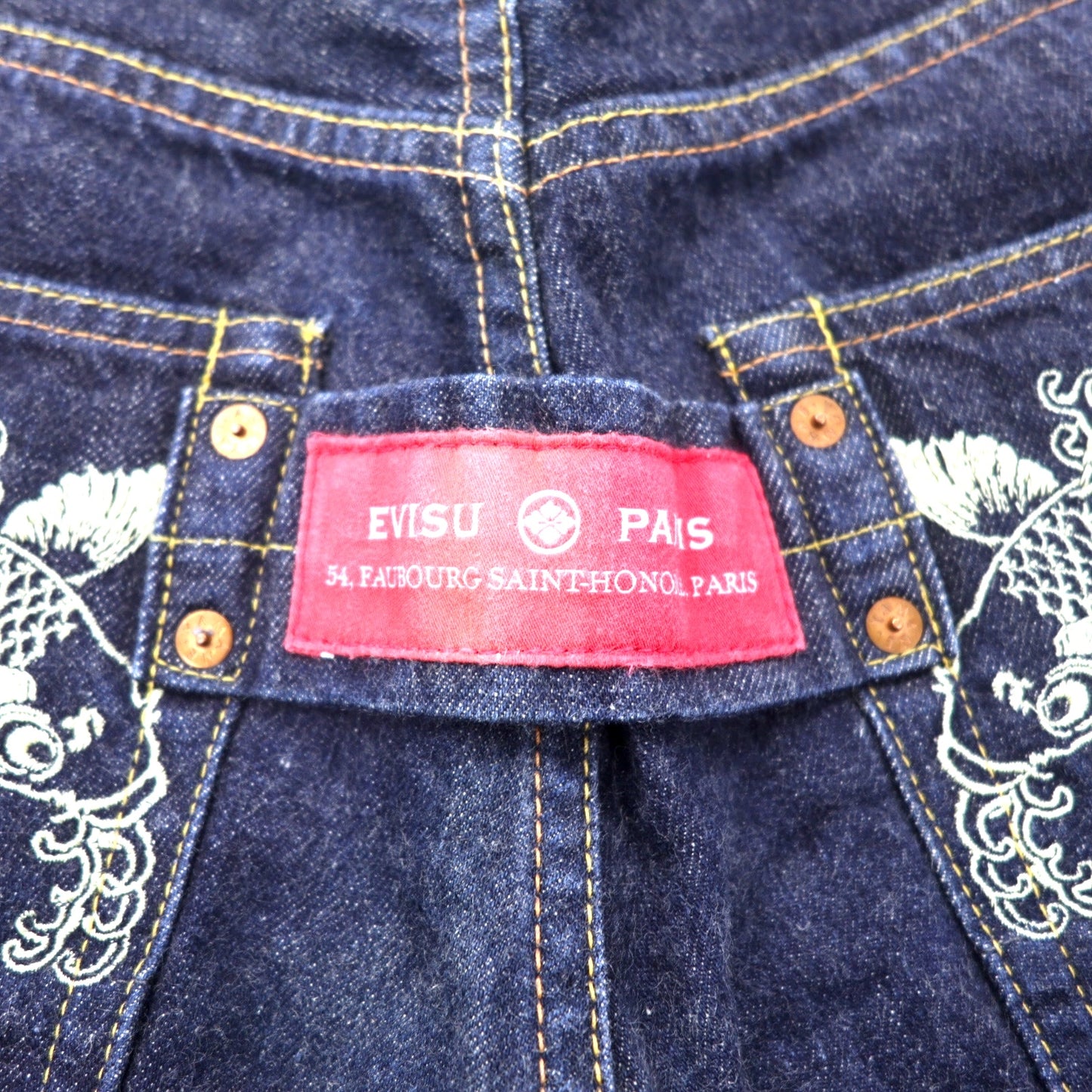 EVISU セルビッチ デニムパンツ 34 ブルー 濃紺 赤耳 錦鯉 刺繍 日本製
