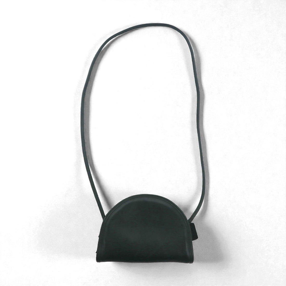 COACH Old Made in USA Half Moon Shoulder Bag Black Leather and Cowhide 9911