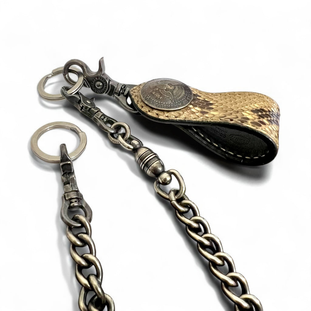 FUNNY Python Leather Wallet Chain Key Ring Keychain Concho