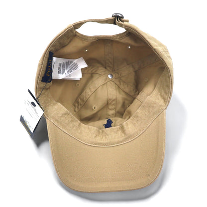 POLO RALPH LAUREN 6パネルキャップ 53cm ベージュ コットン スモールポニー刺繍 未使用品