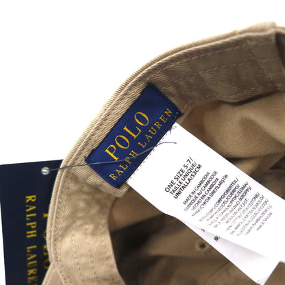 POLO RALPH LAUREN 6パネルキャップ 53cm ベージュ コットン スモールポニー刺繍 未使用品