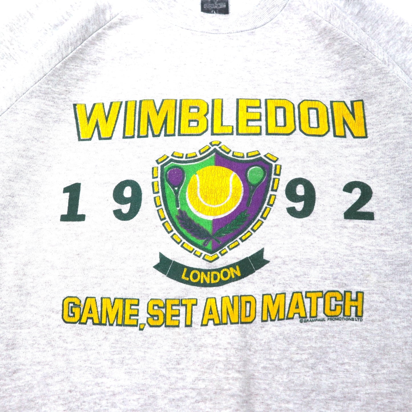 USA製 90年代 SCREEN STAR ウィンブルドン WIMBLEDON プリント スウェット L グレー コットン