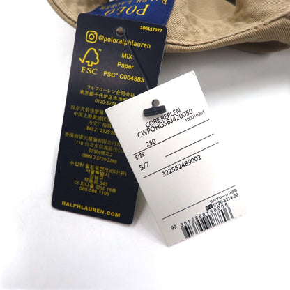 POLO RALPH LAUREN 6パネルキャップ 53cm ベージュ コットン スモールポニー刺繍 未使用品