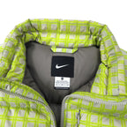 NIKE All-over Pattern Down Vest M Yellow Nylon 550 Fill Power