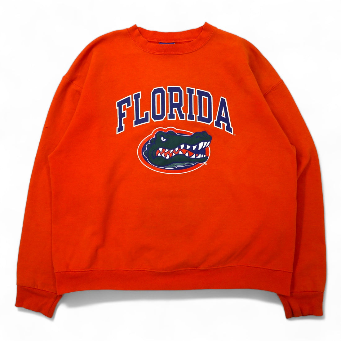日本然リトテ-古着オンライン-Champion カレッジ プリント スウェット XL オレンジ コットン バータグ FLORIDA アーチロゴ ホンジュラス製-Champion College Print Sweatshirt XL Orange Cotton Bar Tag FLORIDA Arch Logo Honduras Made