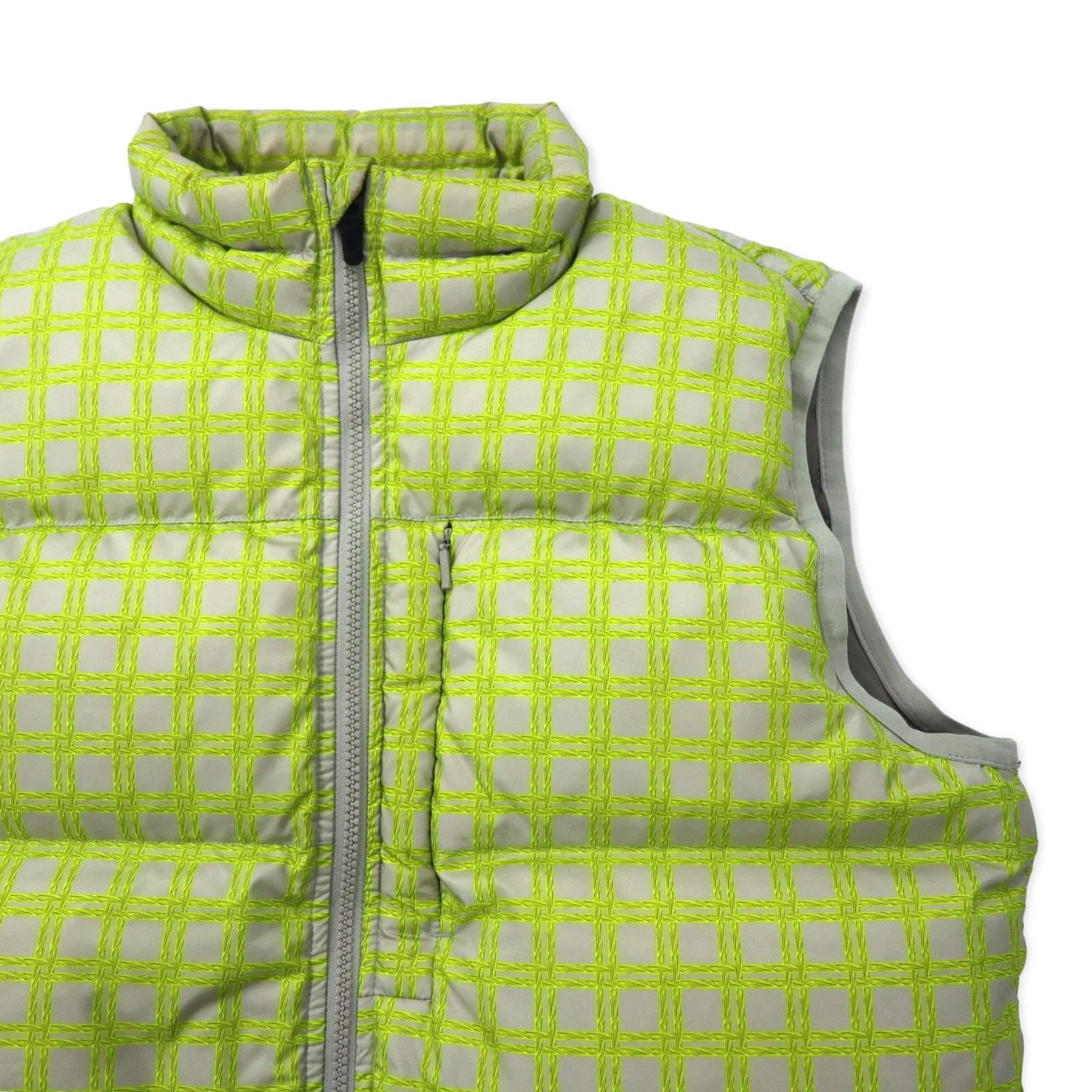 NIKE All-over Pattern Down Vest M Yellow Nylon 550 Fill Power