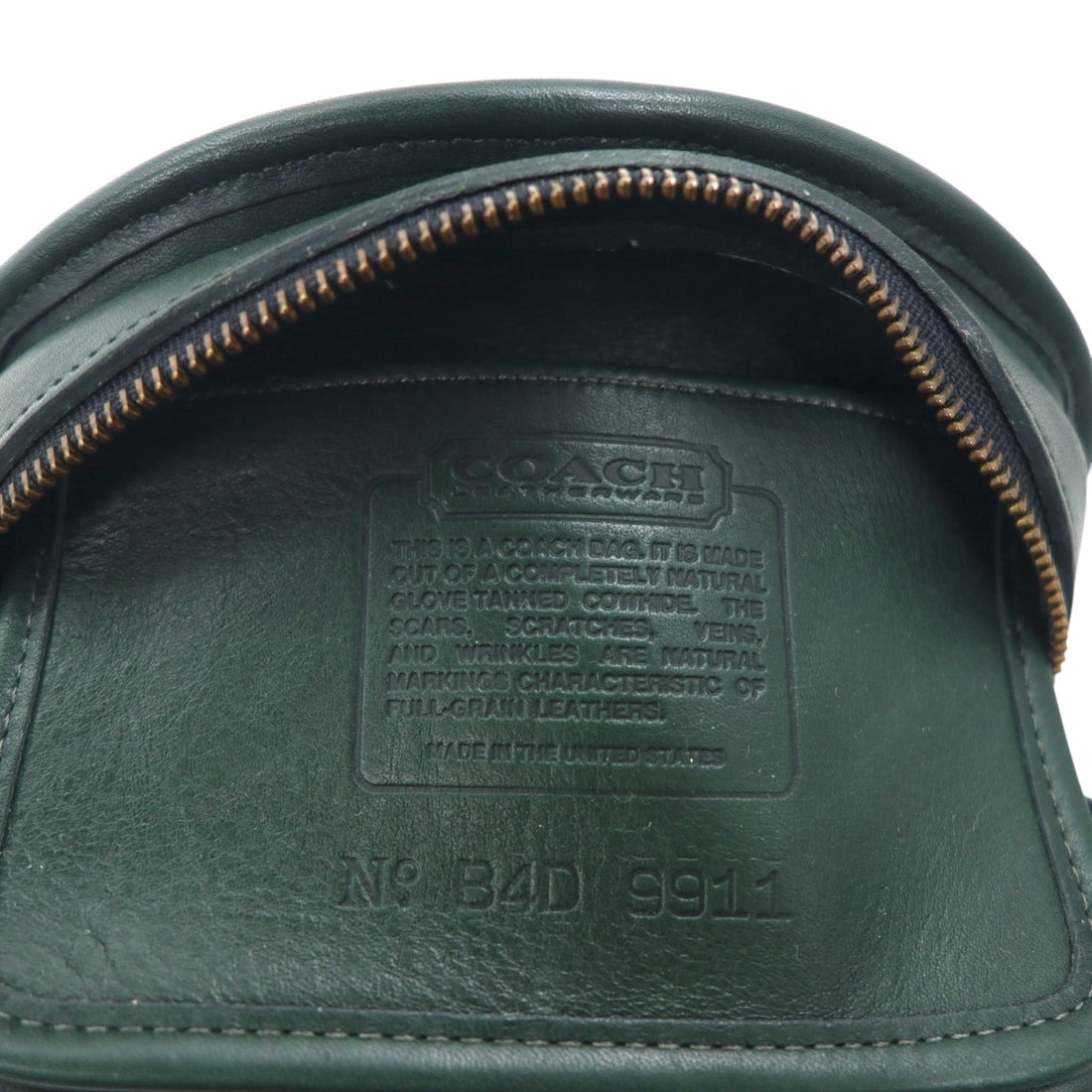 COACH Old Made in USA Half Moon Shoulder Bag Black Leather and Cowhide 9911