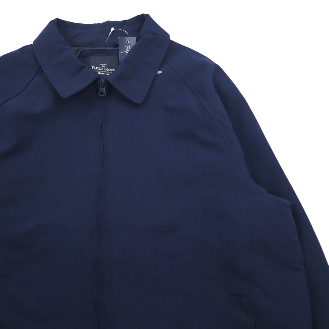 FADED GLORY Swing Top Harrington Jacket, Size L, Navy, Polyester, Unused