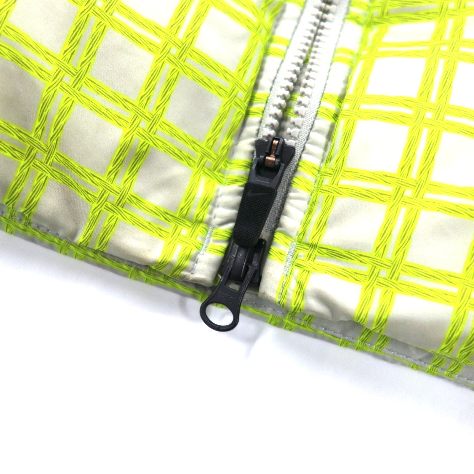 NIKE All-over Pattern Down Vest M Yellow Nylon 550 Fill Power