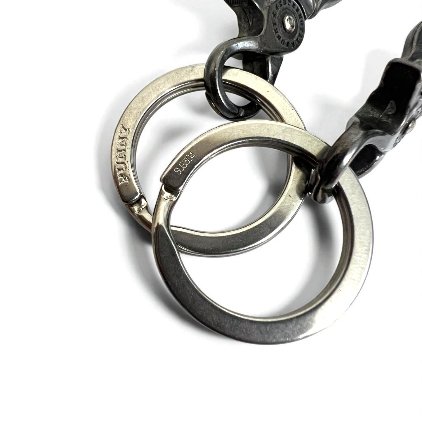 FUNNY パイソンレザー ウォレットチェーン キーリング キーホルダー コンチョ