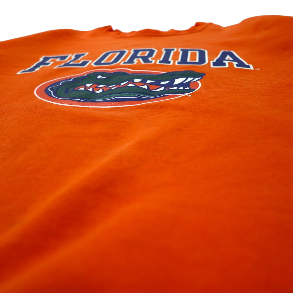 Champion College Print Sweatshirt, XL, Orange, Cotton, Bar Tag, FLORIDA Arch Logo, Made in Honduras