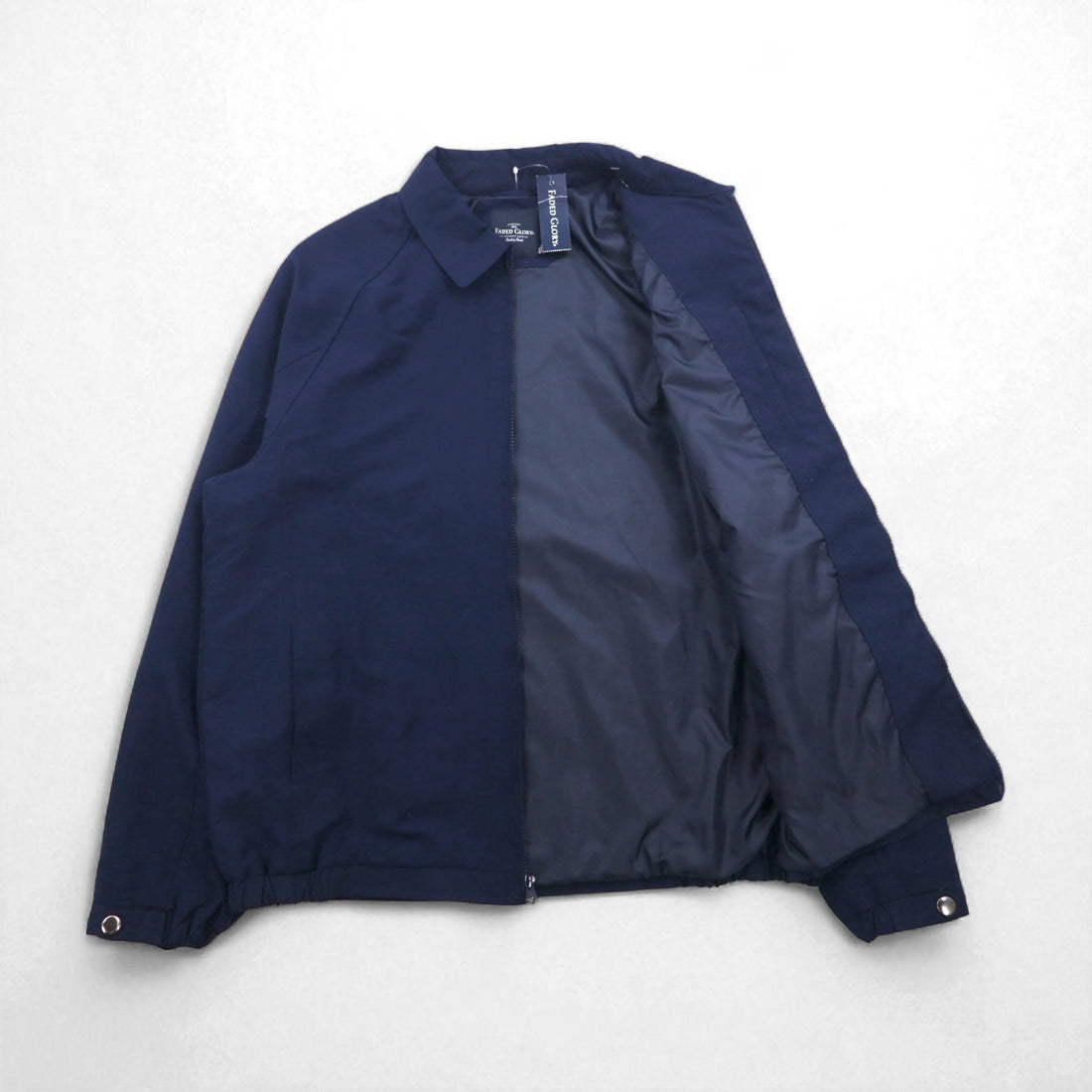FADED GLORY Swing Top Harrington Jacket, Size L, Navy, Polyester, Unused