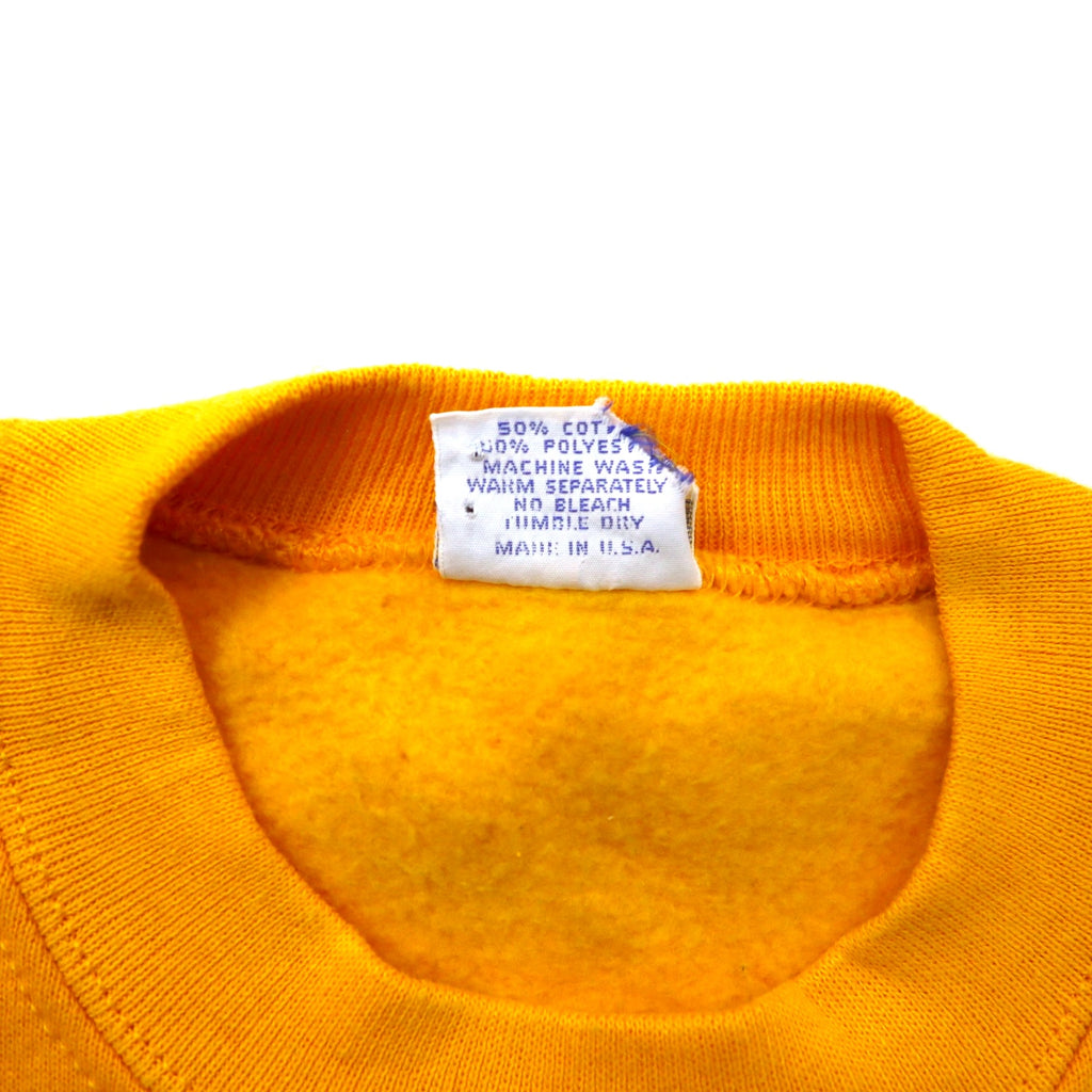 Crazy Shirts USA Made 90s Embroidered Sweatshirt S Yellow Cotton Fleece Lining HONOLULU
