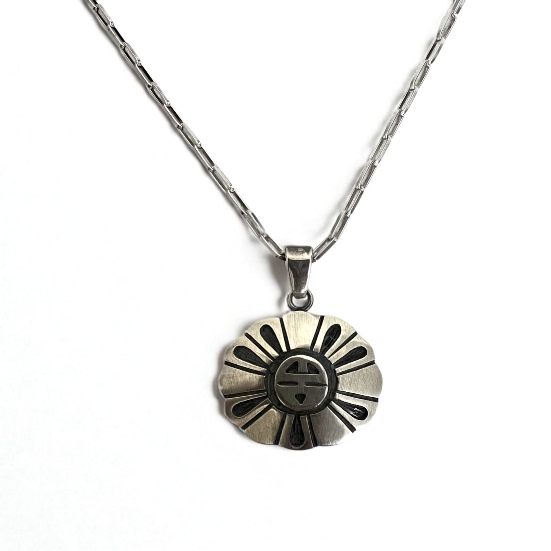 Hopi Vintage Indian Jewelry Necklace ホピ族 インディアンジュエリー サンフェイス ネックレス シルバー 925 トライバル