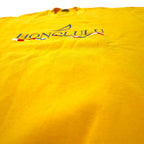 Crazy Shirts USA Made 90s Embroidered Sweatshirt S Yellow Cotton Fleece Lining HONOLULU