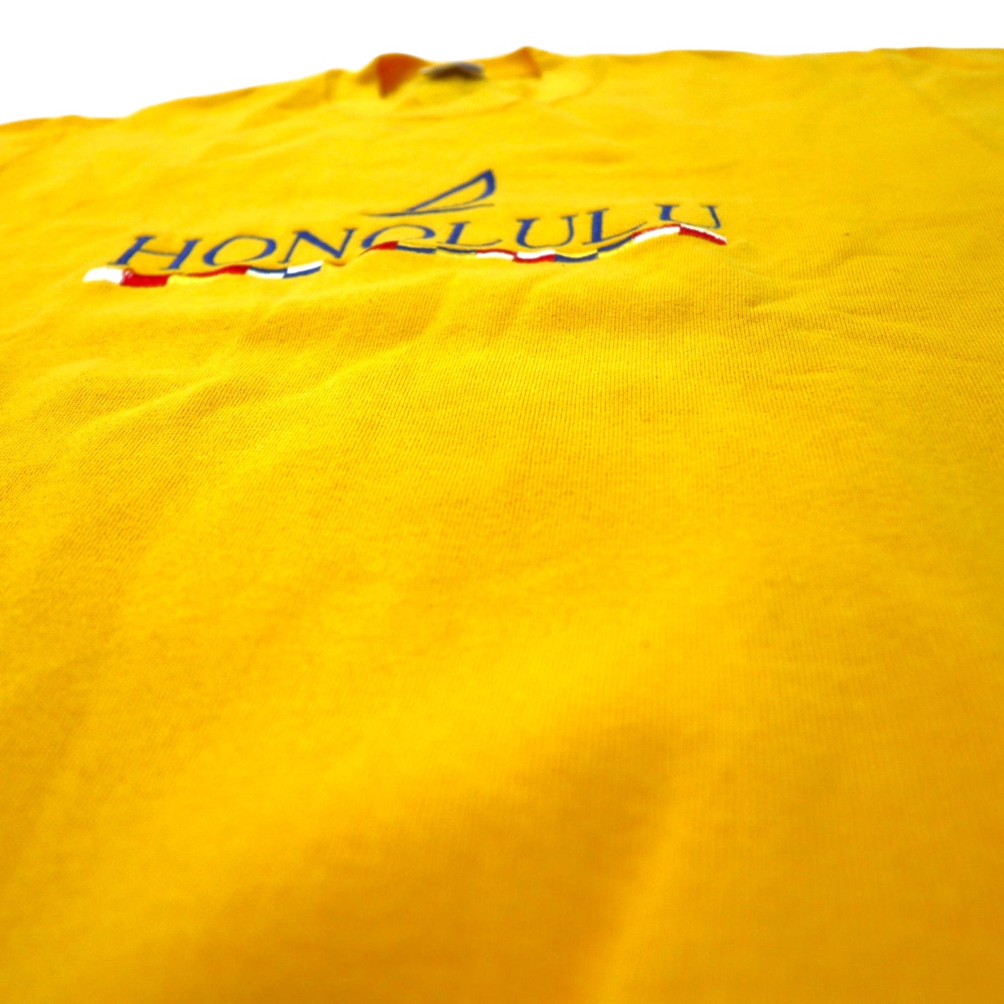 Crazy Shirts USA製 90年代 刺繍 スウェット S イエロー コットン 裏起毛 HONOLULU