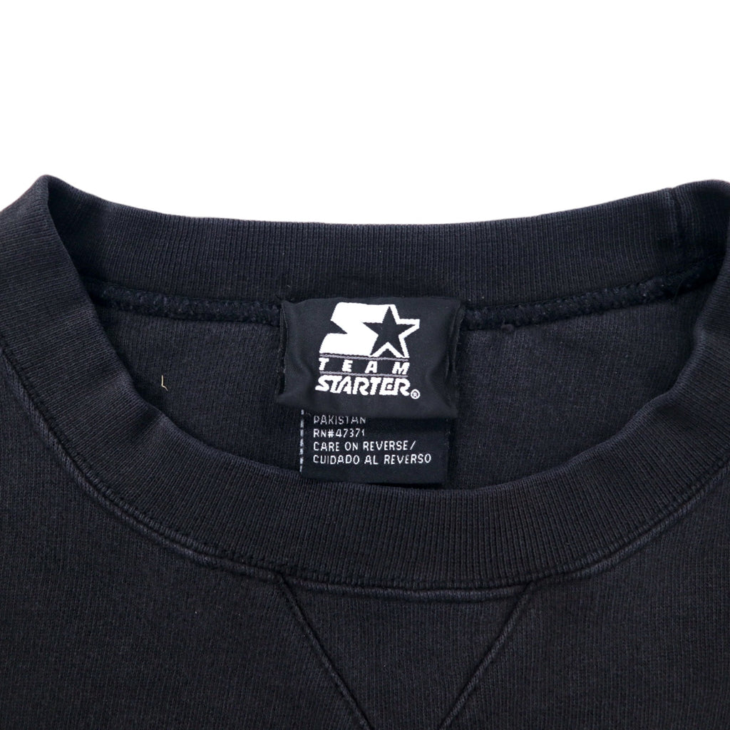 STARTER 90s College Print Sweatshirt XL Black Cotton NCAA Oklahoma COWBOYS Big Size