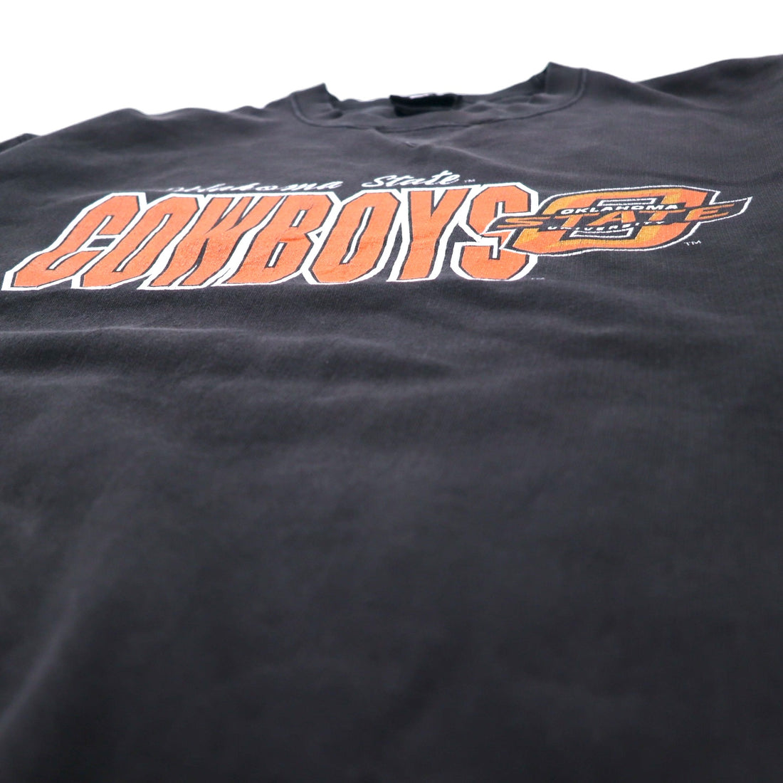 STARTER 90s College Print Sweatshirt XL Black Cotton NCAA Oklahoma COWBOYS Big Size