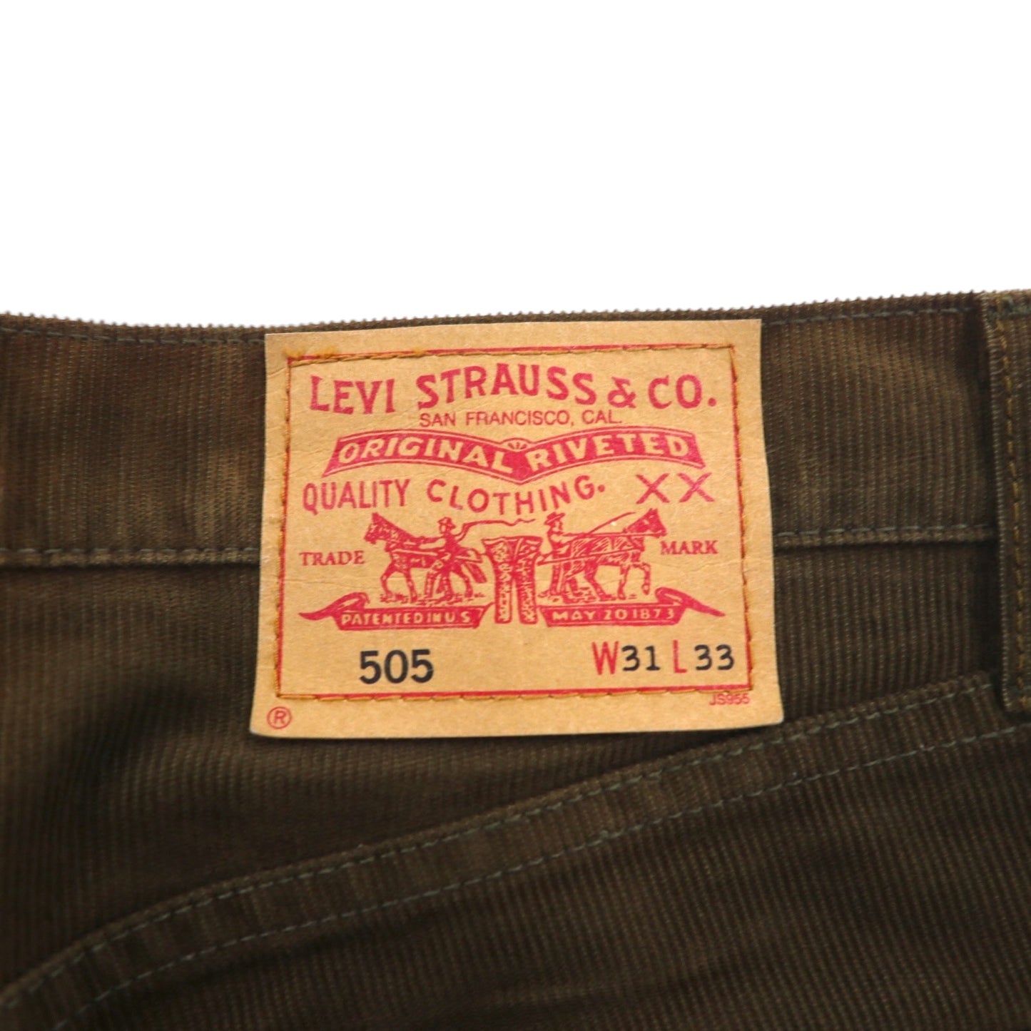Levi's 505 Corduroy Pants, Size M, Brown, Zipper Fly, 505-40, 2000s