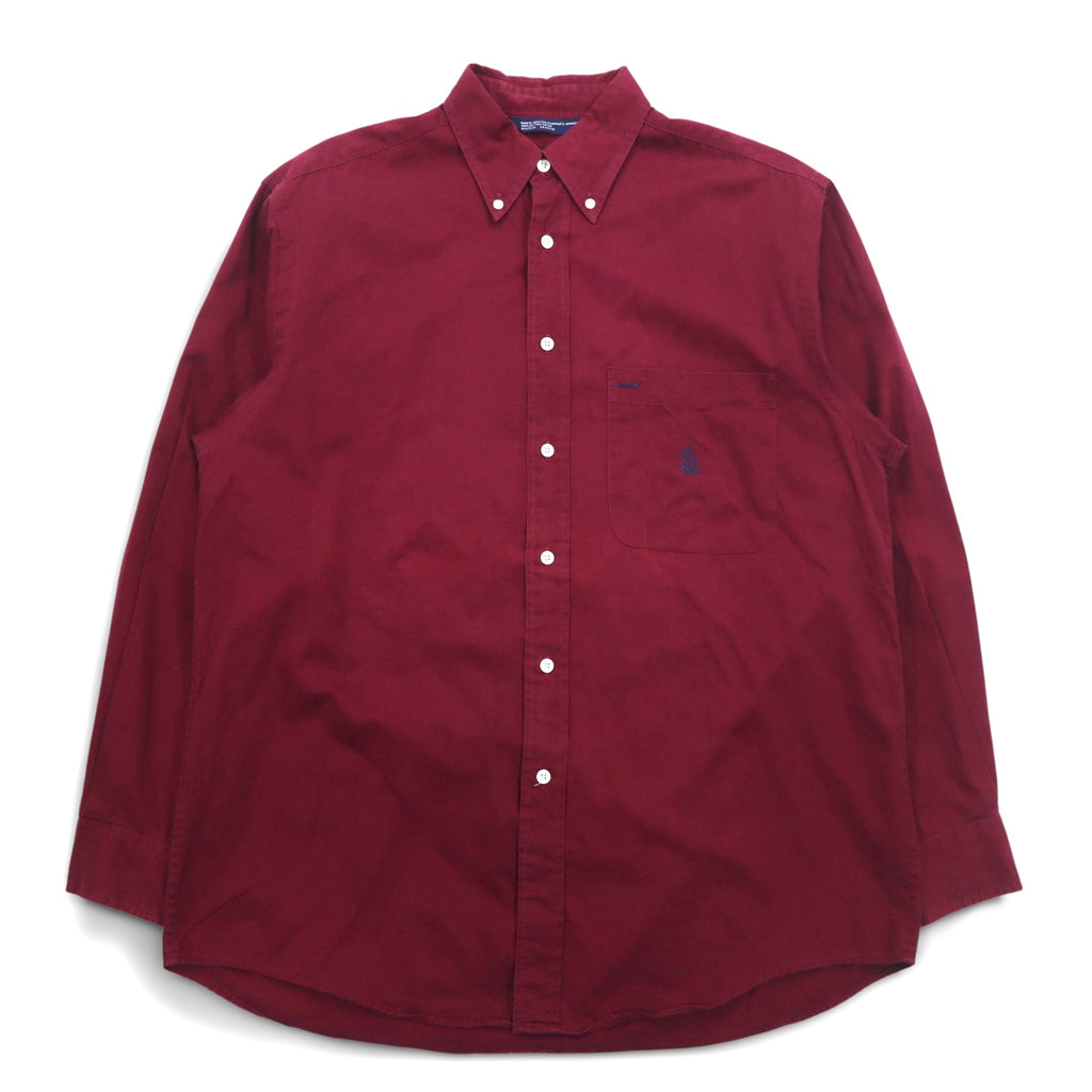 nautica 90s button down shirt, XL, burgundy, cotton, made in Jamaica